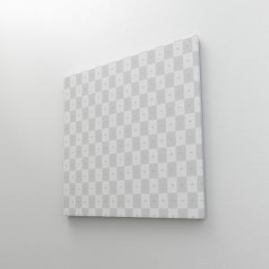 挂墙画框画布艺术作品＆照片展览右视图样机素材 3:2 Landscape Canvas Mockup Hanging on Wall, Right View