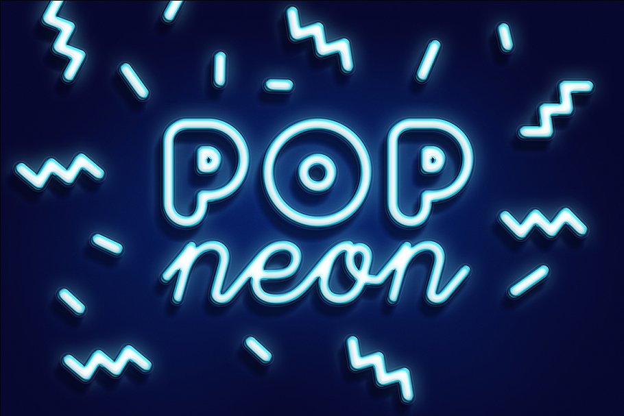 潮流霓虹灯效果PS图层样式 POP NEON STYLE