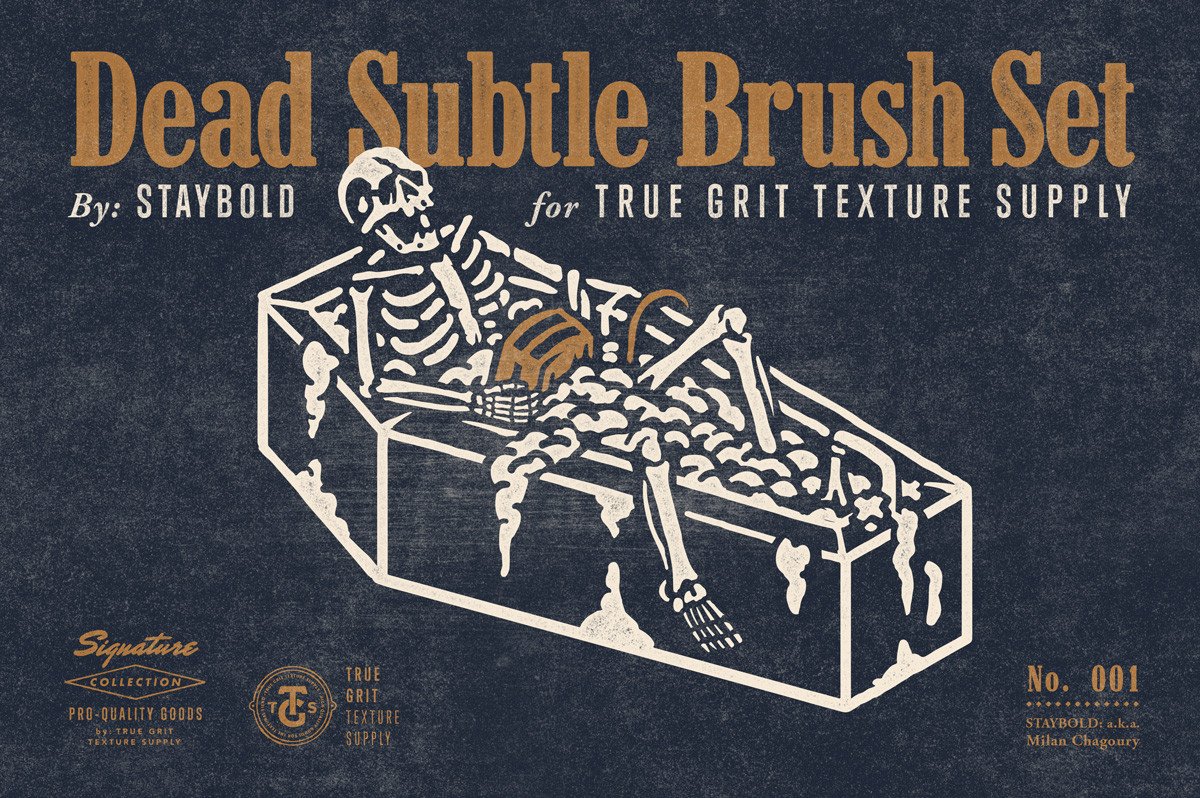 磨损折痕皱褶做旧纹理PS笔刷合集 Dead Subtle Brush Set