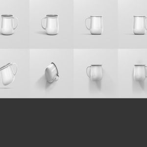 高分辨率圆形珐琅杯子样机 Round Enamel Mug Mockup插图13