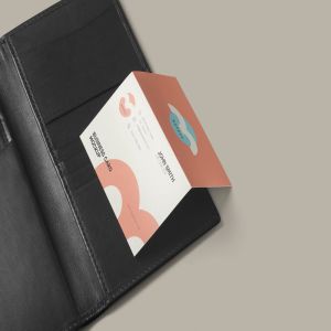 折叠式名片设计效果图样机PSD模板 Two Fold Business Card Mockups插图2