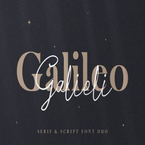 无衬线英文字体&钢笔书法英文字体下载 Galileo Galilei – Serif & Script Duo