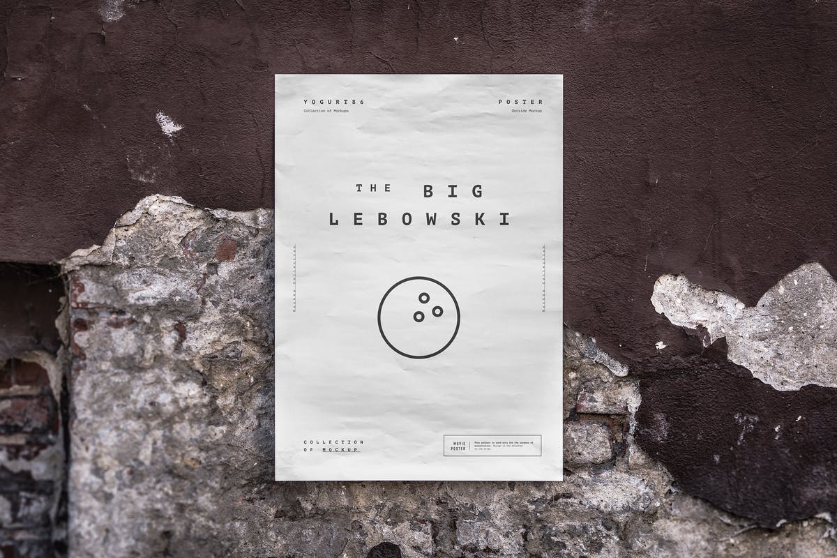 实景张贴效果海报传单样机模板4 Urban Poster Mock-up 4