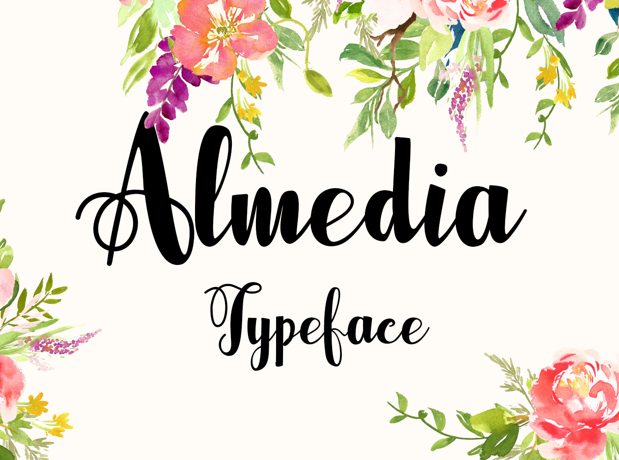 现代精致风格英文书法字体 Almedia Font