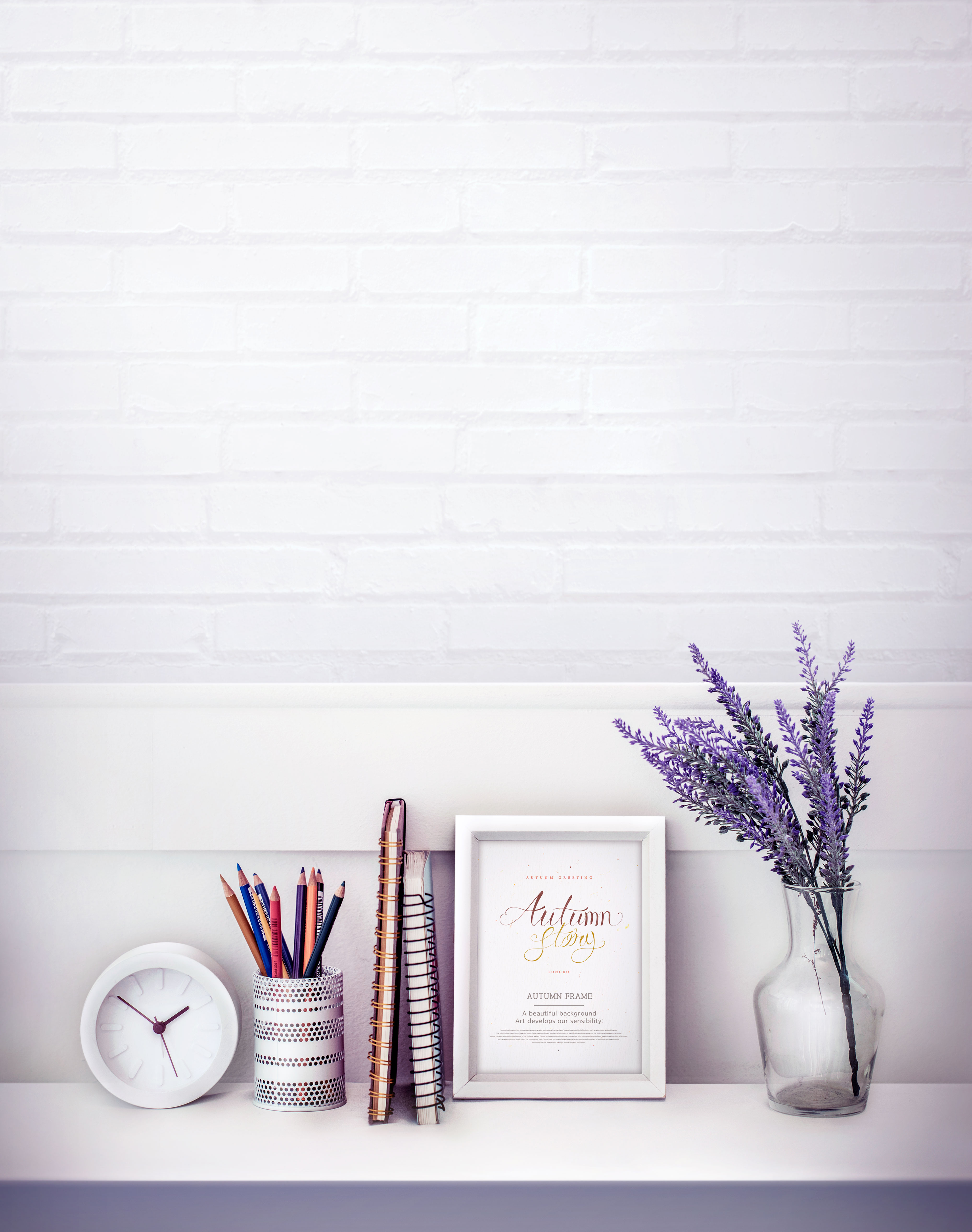 简约风格学习桌面海报图片psd素材