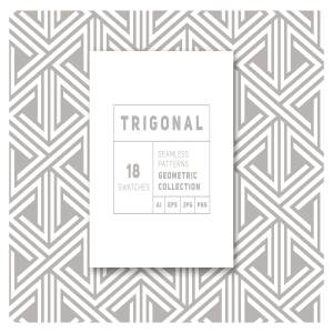 三角无缝几何图案合集 Trigonal Seamless Patterns Set