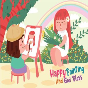 儿童绘画主题矢量插画素材 Painting – Vector Illustration