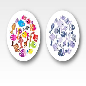奇异鱼类矢量图形设计素材 Exotic Fish round shape vector designs