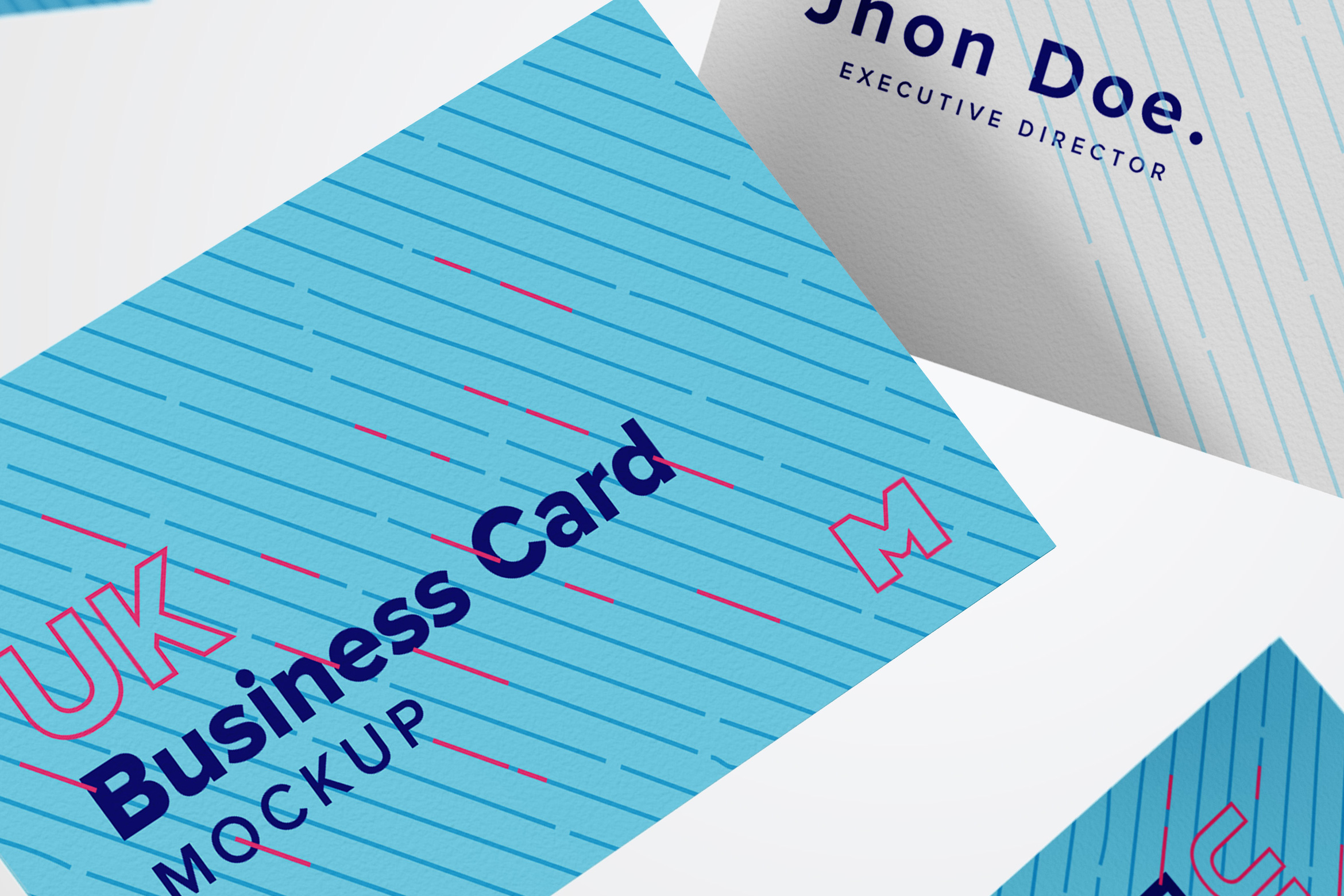 英国尺寸规格企业名片设计预览样机10 UK Business Cards Mockup 10