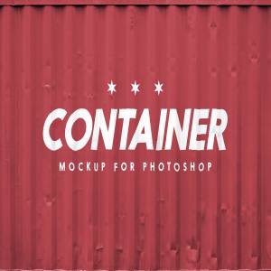 海运集装箱标志样机模型PSD Free Shipping Container Logo Mockup PSD