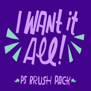混合画笔笔画PS笔刷合集 I Want It All! PS Brush Bundle