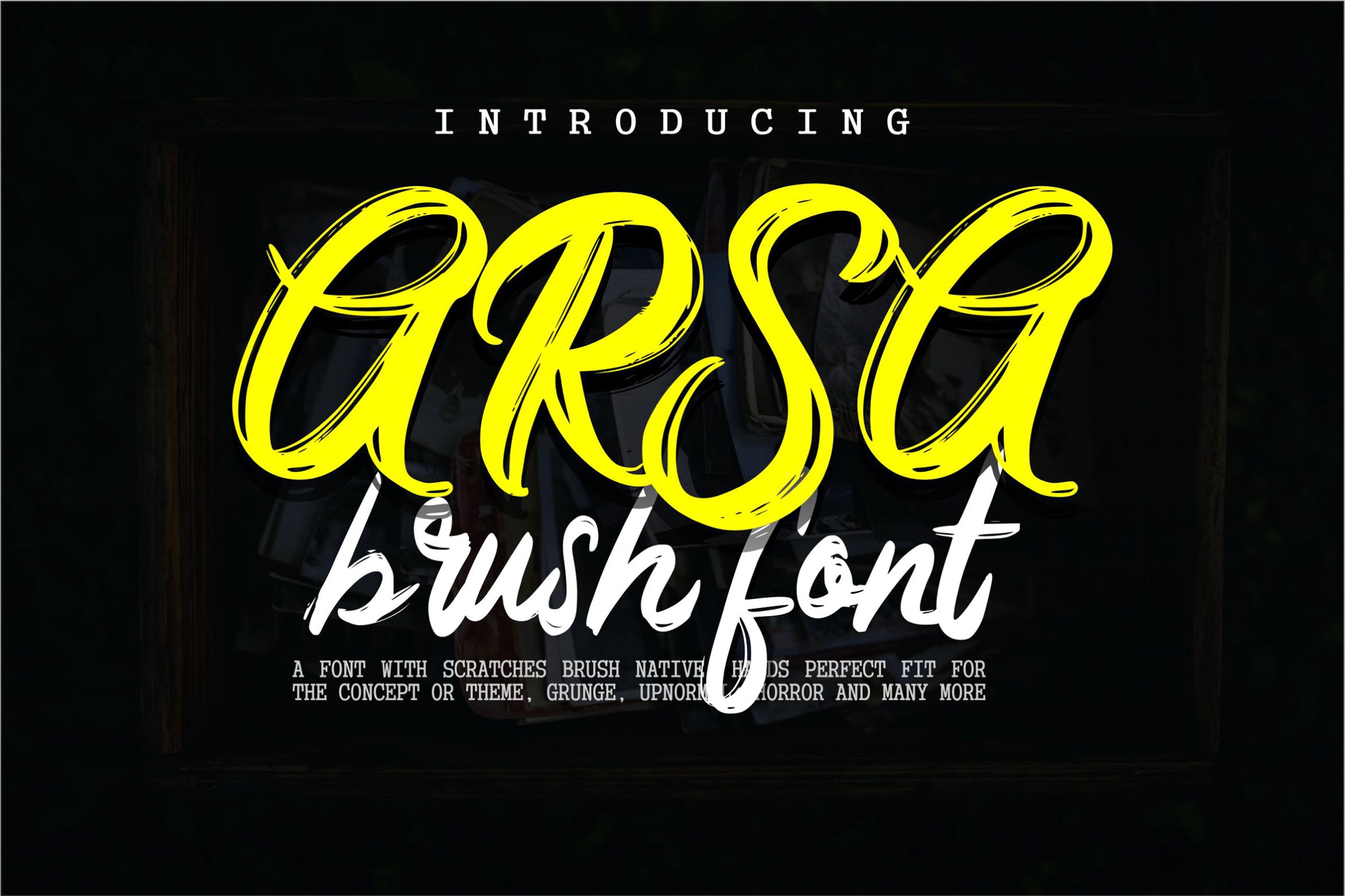 印刷排版设计英文笔刷书法字体下载 Arsa – Brush Font