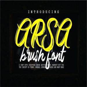 印刷排版设计英文笔刷书法字体下载 Arsa – Brush Font