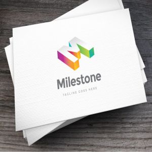 创意字母Logo模板系列之字母M Milestone Letter M Logo Template插图1