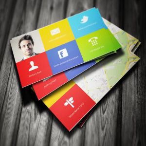 多彩组合格子设计风格企业名片模板 Colors Business Card Design插图3