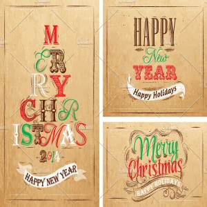 圣诞节主题手绘字体插画 Merry Christmas Lettering Collection