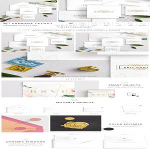 婚礼设计物料样机模板合集 Wedding Suite Mockup Scene