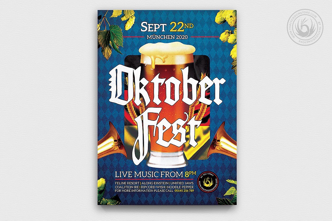 卡拉OK音乐派对传单PSD模板v13 Oktoberfest Flyer PSD V13