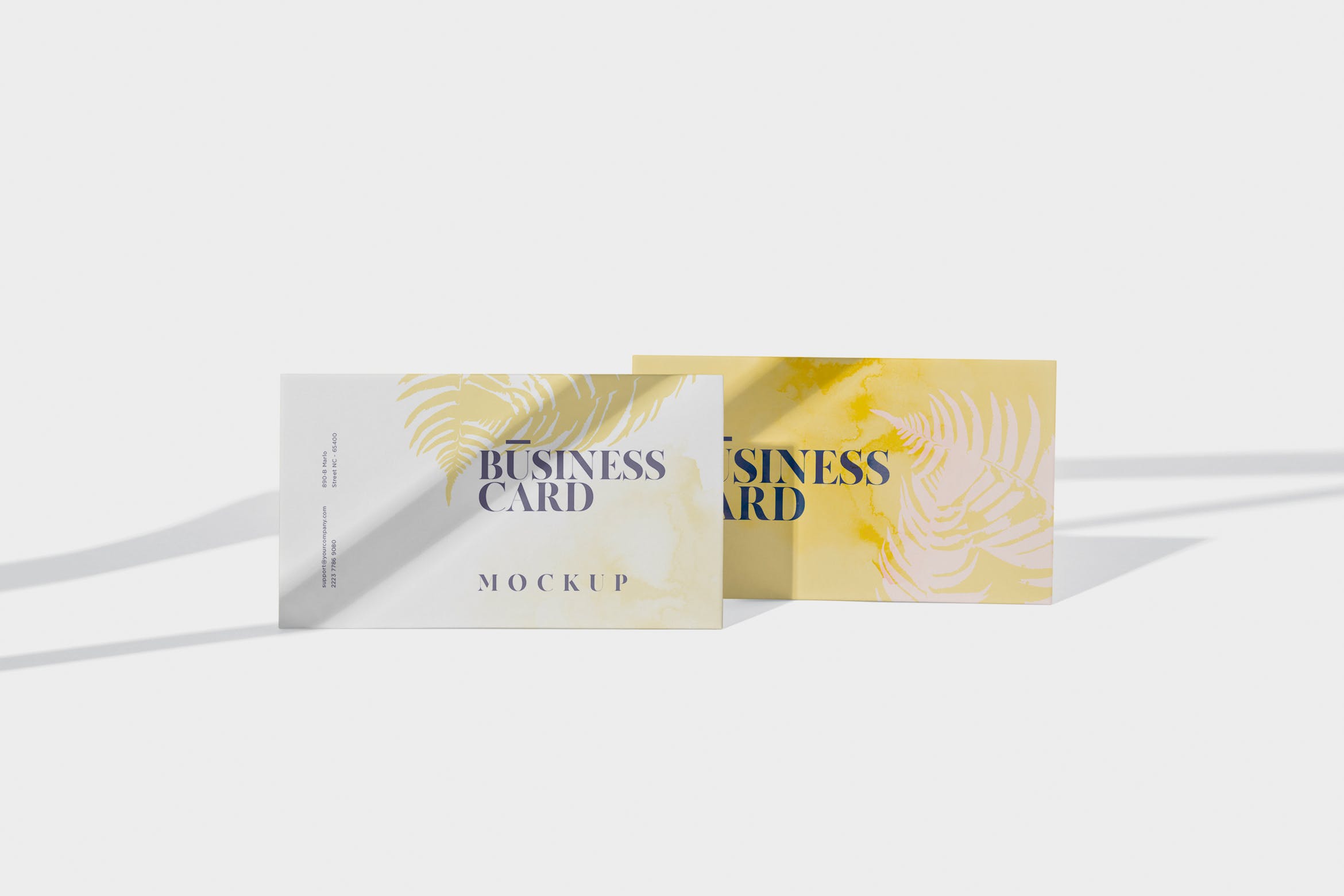 企业名片侧立面效果图样机模板 Business Card Stack Mockup in 90×50 Format