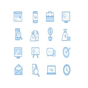 市场数据统计分析图标素材 Commerce Light Icons