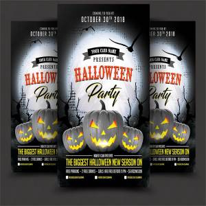 万圣节活动海报设计宣传模版 Halloween Flyer