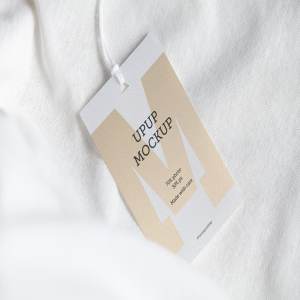 服装标签挂牌设计样机 Clothes label tag blank white mockup