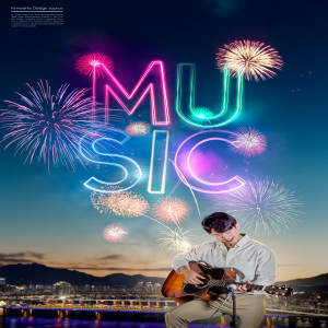 烟花秀音乐节目活动主题海报psd模板