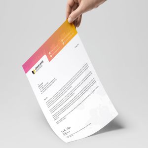 现代设计风格公开信/推荐信企业信纸设计模板04 Letterhead Template 04插图3