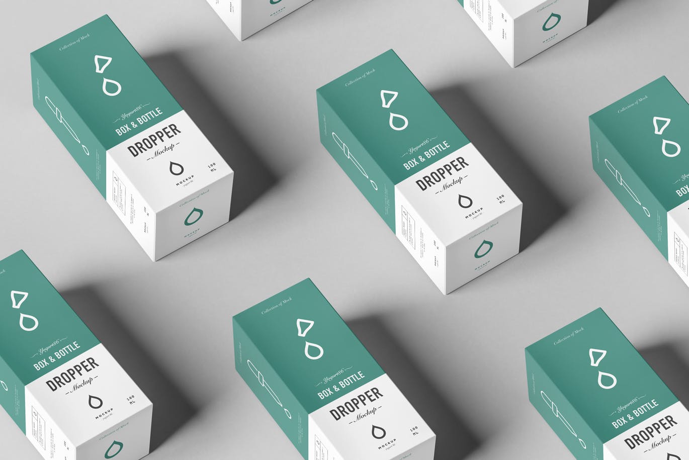 逼真的滴管包装VI样机展示模型mockups