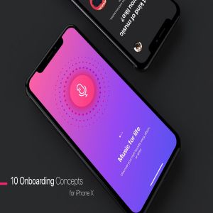 APP应用启动界面设计模板 Walkthrough – Mobile UI Kit for iPhone X