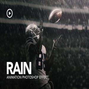 下雨动态效果PS动作 Rain Animation Photoshop Action