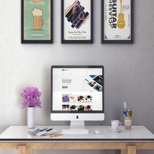 iMac一体机办公桌场景样机模板v1 iMac Desktop Mockup vol. 01