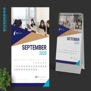 2020年企业定制活页台历表设计模板 Clean Business Calendar Pro插图6