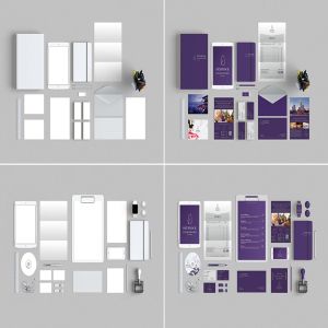 10个时尚高端办公品牌文具样机VI展示模型mockups