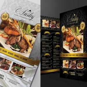 极简主义黑白设计风格西餐厅菜单模板 Elegant Black & White Restaurant Menu