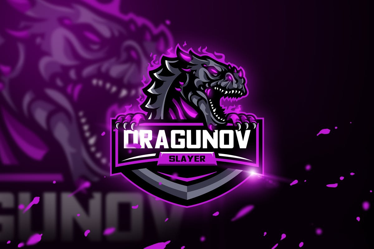 德拉古诺夫杀手电子竞技游戏战队队徽Logo模板 Dragunov Slayer – Mascot & Esport Logo