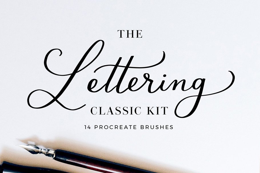 手写英文字体Procreate笔刷 Procreate Lettering Brushes Classic