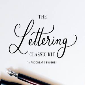 手写英文字体Procreate笔刷 Procreate Lettering Brushes Classic