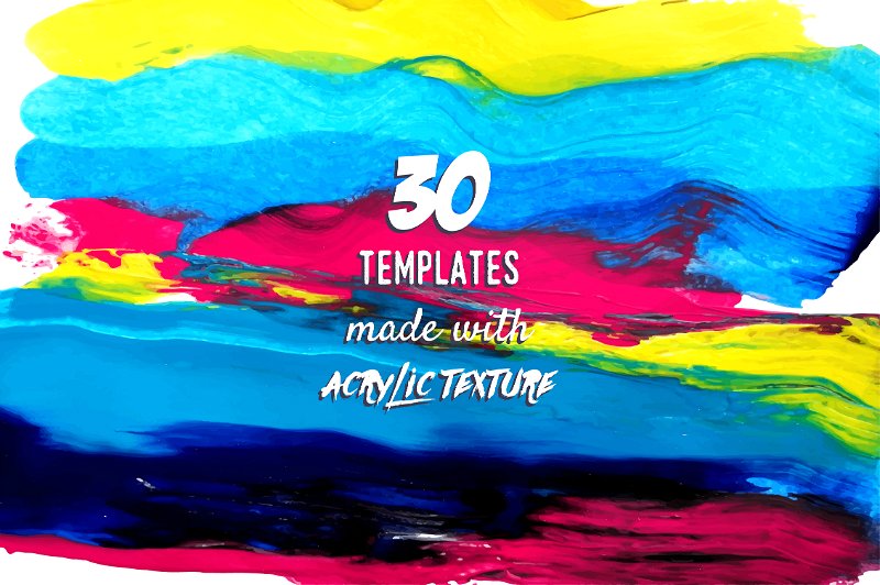 创意丙烯酸颜料抽象绘画矢量设计素材 Acrylic Mood Vector Set