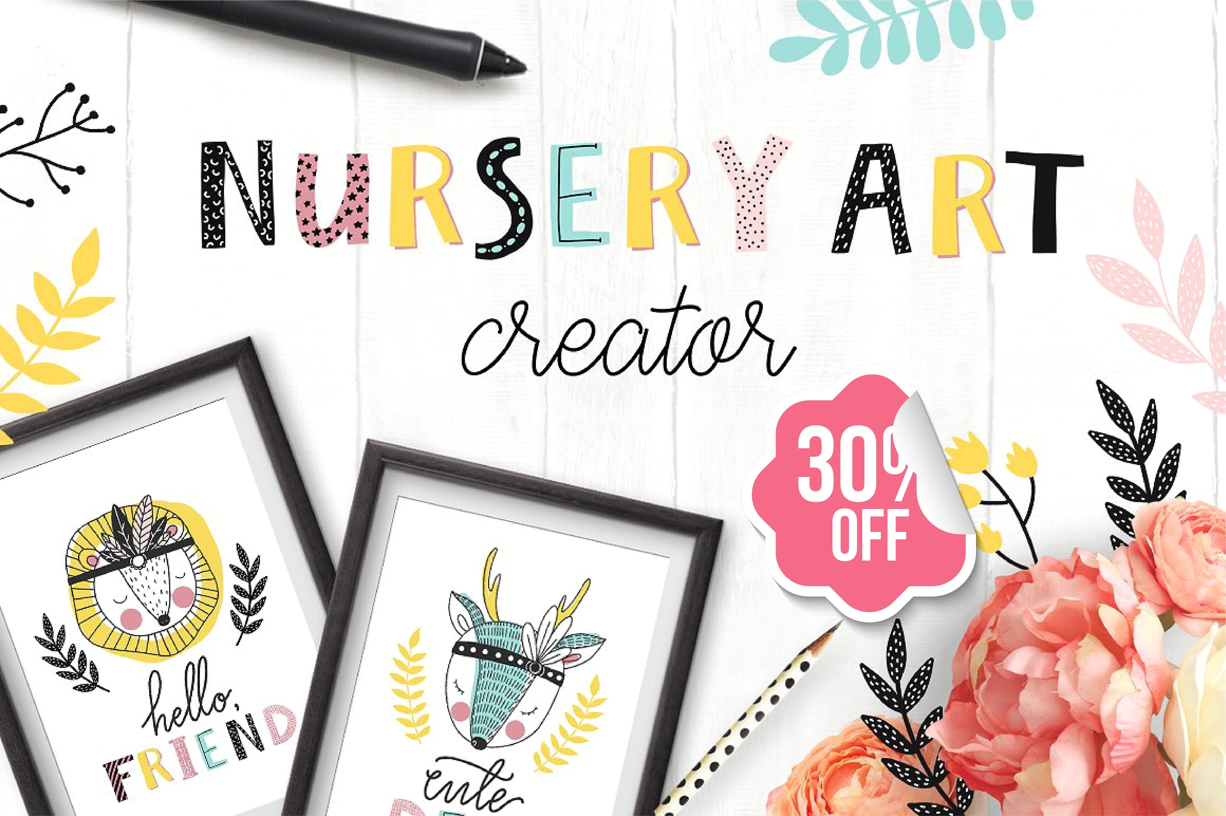 充满童趣的手绘动物字母素材打包下载[png,eps]