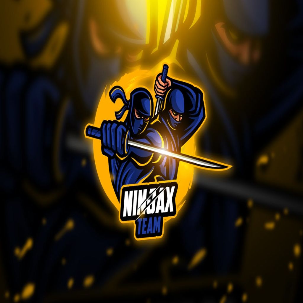 双刀蒙面忍者电子竞技战队队徽Logo模板 Ninja 4 – Mascot & Esport Logo插图