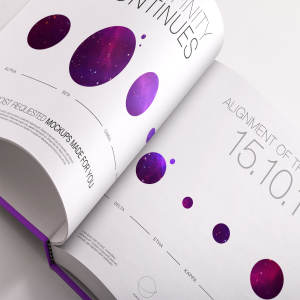 精装图书内页设计PSD样机模板04 Hardcover Large Landscape Book PSD Mockup 04