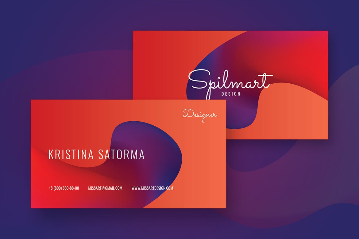 时尚高端抽象渐变风格名片设计模板