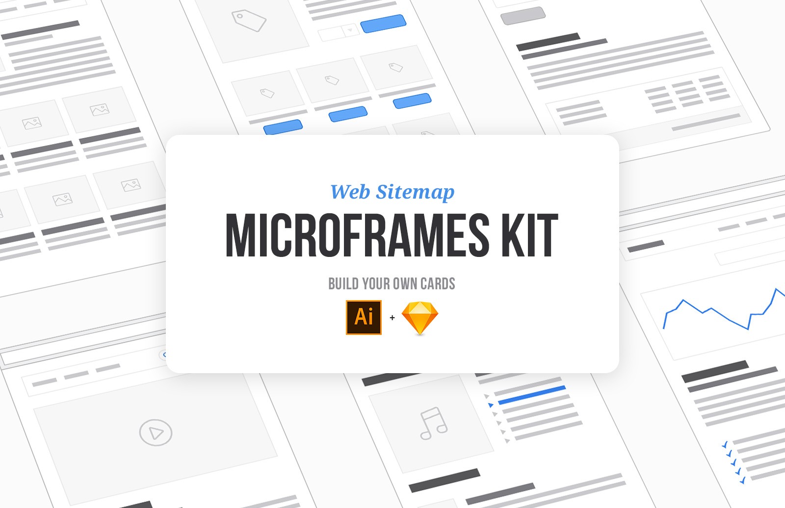 简约网站线框图 Web Sitemap Microframes Kit [PSD&Sketch]