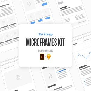 简约网站线框图 Web Sitemap Microframes Kit [PSD&Sketch]