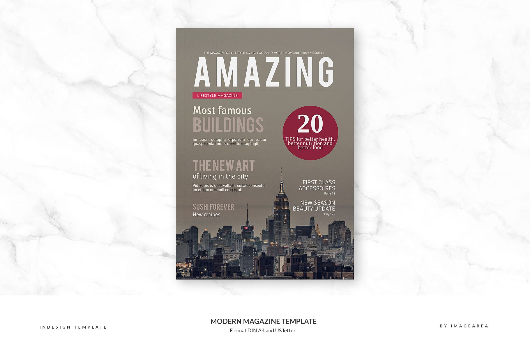 现代摩登城市宣传杂志画册模板 Modern Magazine Template