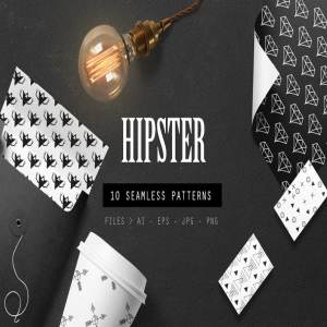 10款时髦几何图案设计纹理 Hipster Vector Patterns