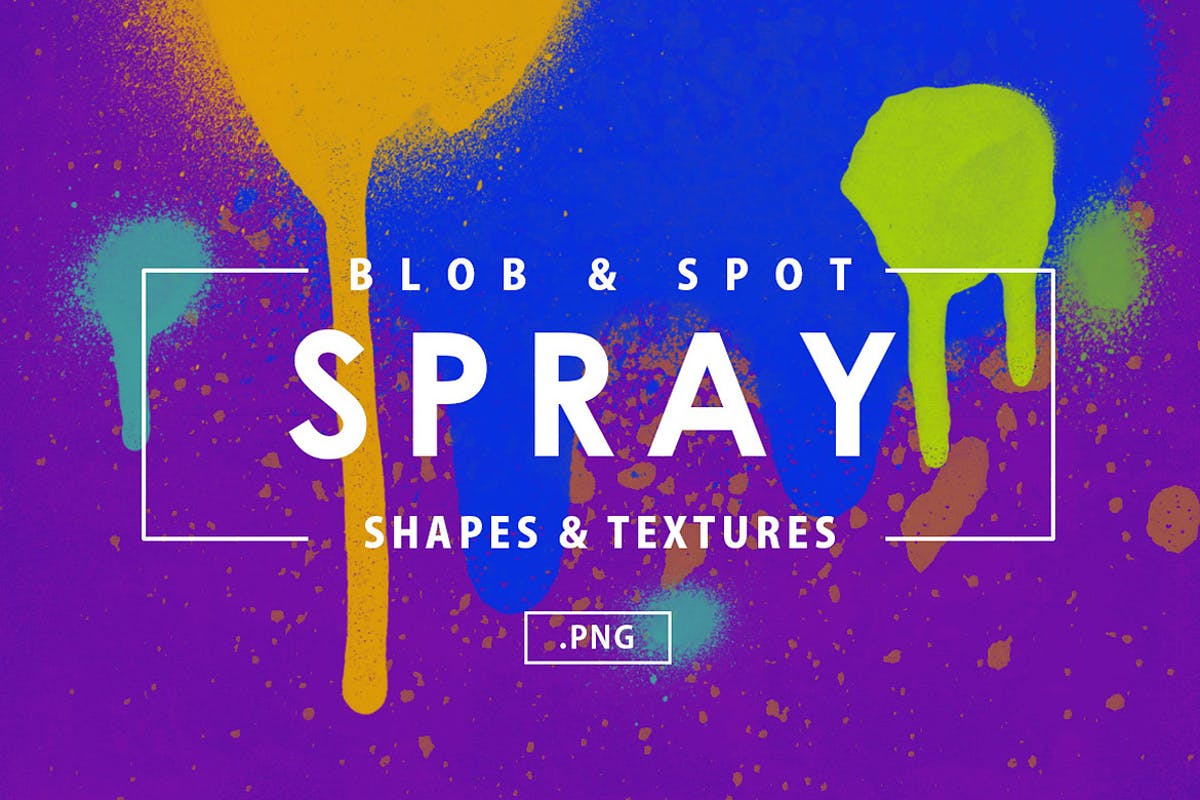 100+油漆喷雾效果斑点&圆点设计素材 101 Blob & Spot Spray Shapes