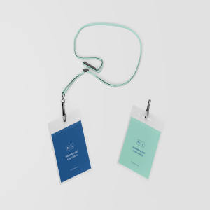办公室胸牌/工牌设计效果图样机 ID Lanyard Mockup