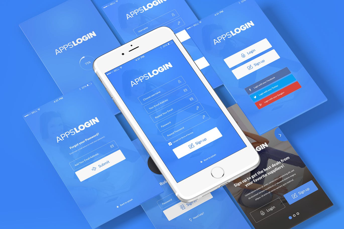 APP 登陆表单界面模板 Apps Login – Mobile Login Forms